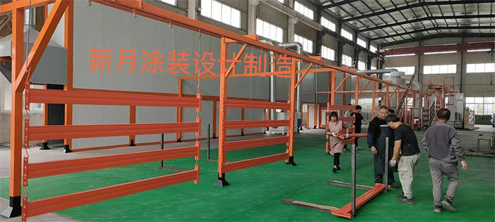 苏州货架-南通海安生产基地粉末静电喷涂流水线调试取得圆满成功！￼